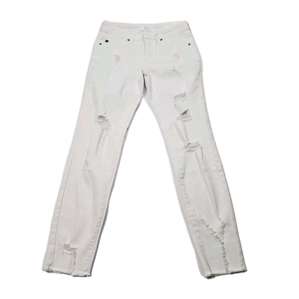 NEW KanCan Angle-Mara Hi-Rise‎ Ankle Skinny Jeans Size 5/26 White Rave
